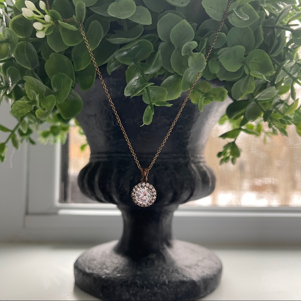 Gold Chain Cubic Zirconia Necklace